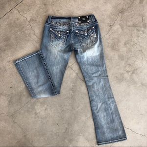 MissMe jeans size 26 with embellished pockets